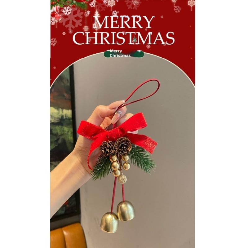 Christmas Atmosphere Pendant Gift Star Plush Bow Christmas Tree Red Pendant Wind Chime Creative Gift