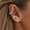 SHIXIN Fashion Rhinestone Multi-layer Clip Earring for Women Creative Simple C Ear Cuff Non-Piercing Ear Clip Set Trendy Jewelry