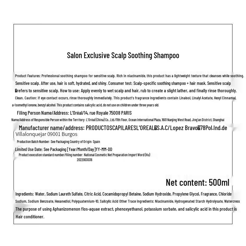 L'Oréal PRO Scalp Soothing Cloud Bottle Shampoo