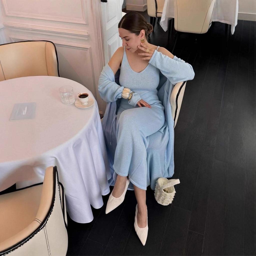 Women's Lounge Set 2 Piece Outfits Knit Bodycon Maxi Dress and Long Sweater Cardigans Sets Fall Winter Long Cardigan Set Cozy Lounge Outfits for Women