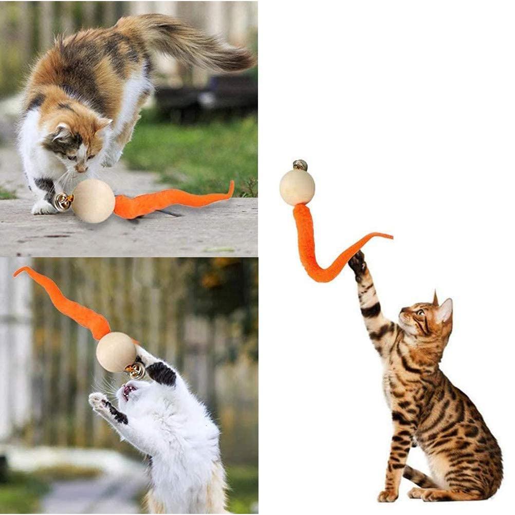 5 st Interaktiv Kattmaskboll med Klocka Roliga Vingliga Bollar Kattklockleksak Färgglad Kattungeleksak