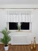 Ready-made Curtain Made of Marquisette 300x85 Cm - 3D Embroidery and Bows, Gathering Tape, White