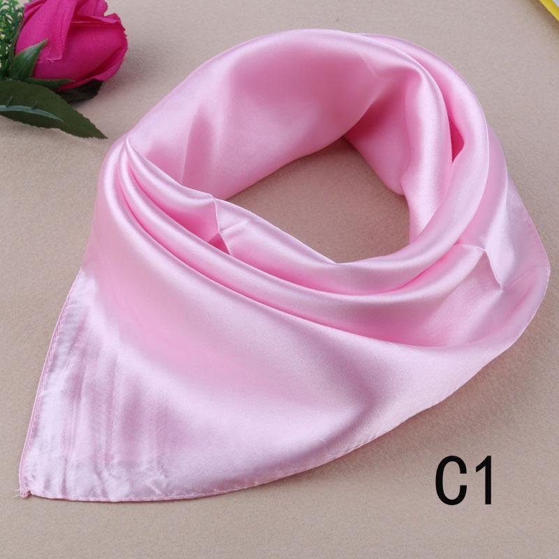 Solid Color Small Silk Scarf Small Square Scarf Women'S Season Professional Decoration Satin Small Gauze Scarf Japan And South Korea