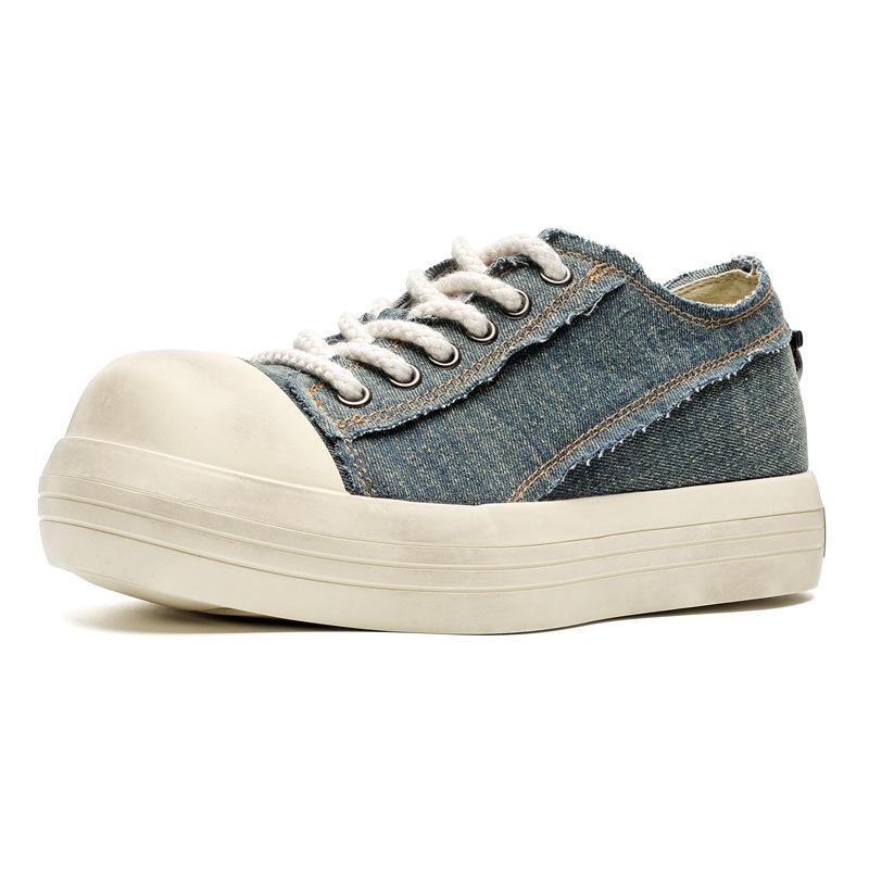 [Three Colors] 3233 Mickey Canvas Big Head Shoes Summer New Thick Baseplate Shoes Heightening Couple Clown Shoes