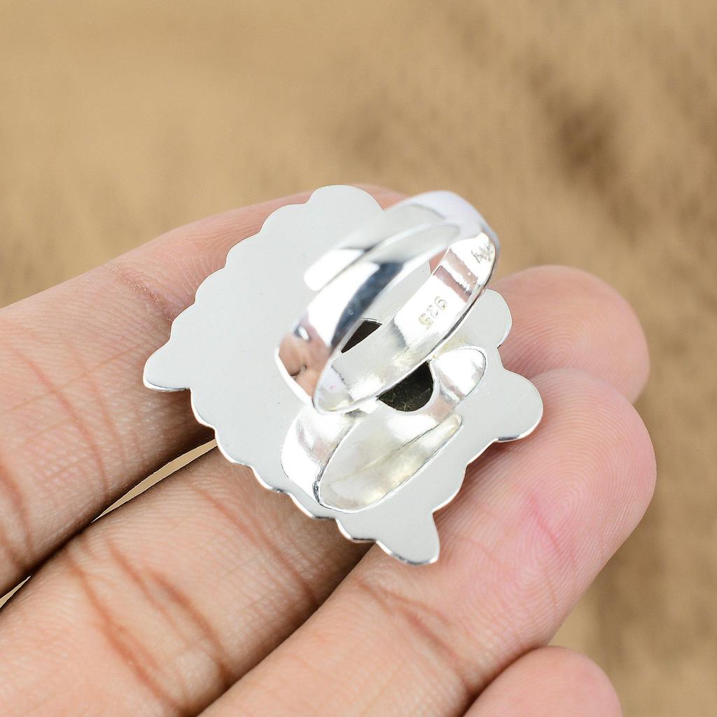Mothers day Deal Garden Quartz Stone 925 Sterling Silver Statement Promise Ring