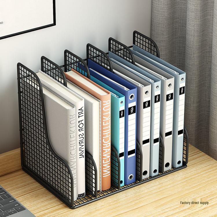 Four-Tier A4 Metal File Organizer and Bookcase