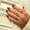 Sada prstenů s českým zlatým řetízkem pro ženy Fashion Boho Coin Snake Moon Rings Dárkové šperky Party Trend