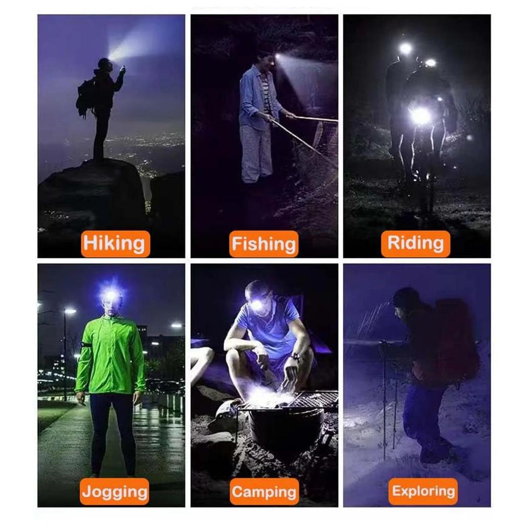 Rechargeable Xpe Cob Led Headlamp Flashlight Work Lights Lantern For Headlight Head Usb Lamp Light Light/Warning Worklight Torch