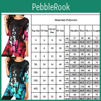 Damen Übergröße Asymmetrische Tunika-Bluse mit floralem Druck und kurzen Ärmeln für Sommerkomfort