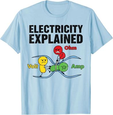 Electricity Explained Funny Nerdy Pun Physics Humor Science T-Shirt