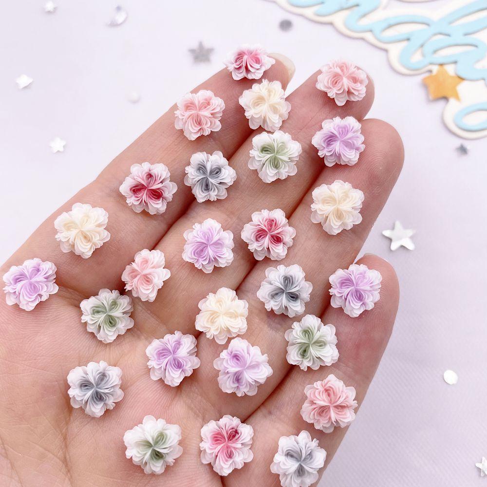

50pcs Resin 8/10mm Colorful Cute Rose Flower Flat back Rhinestone Scrapbook DIY Wedding Applique Decor Craft Jewelry Accessories