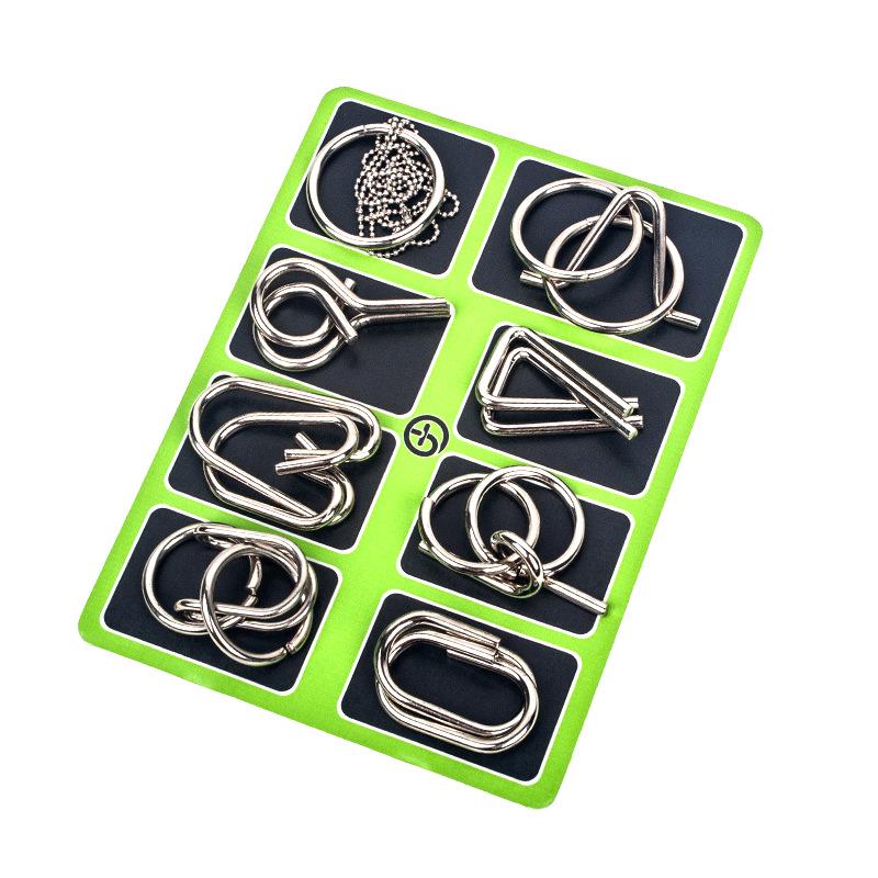 Science Area Kindergarten Interlocking Ring Puzzle - Nine Rings Teaching Aid for Middle Class Activities