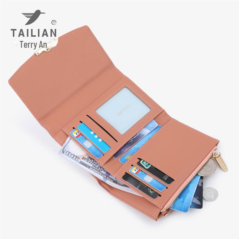 Tailian Multi-Card Slot PU Leather Pearl Wallet - Elegant Ladies' Purse