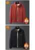 Men's Autumn Korean Style Stand Collar Velvet Jacket with Lambswool and Zipper Welt Pockets