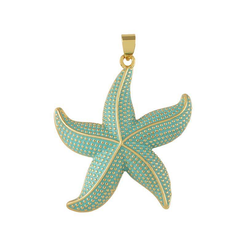 Fashion Ocean Series Starfish Necklace for Women High-end 18k Gold Plated Stainless Steel Collarbone Chain
