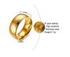 Rockyu Brand Titanium Ring for Heart Sutra 8mm Round Metallic Protection from Good Religious Style Men, Gold, Engraved, Top, Finish, Evil, Luck,
