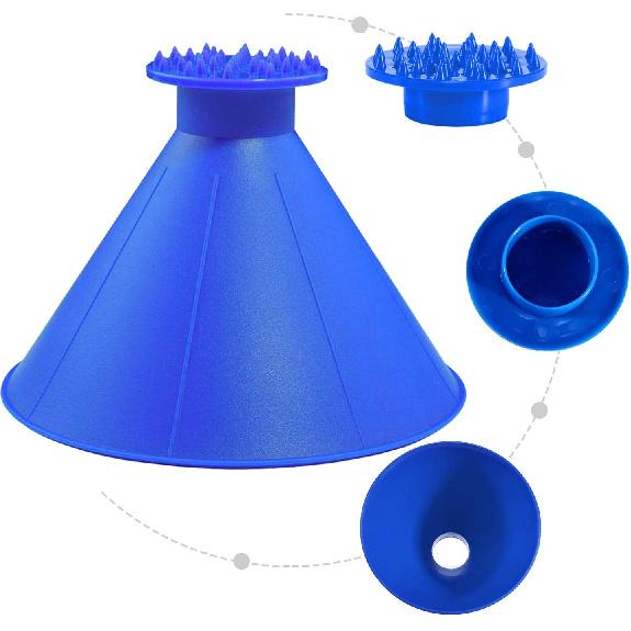 Magische Eis kratzer für Auto Windschutzscheibe - 2er Pack Kegel Magischer Auto Eis kratzer mit Trichter, Runder Schnee kratzer