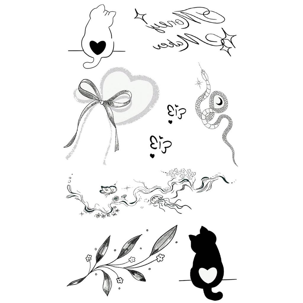 Y2K Sexy Butterfly English Cross Finger Waist Belly Tattoo Sticker Holiday Party Decoration Sticker
