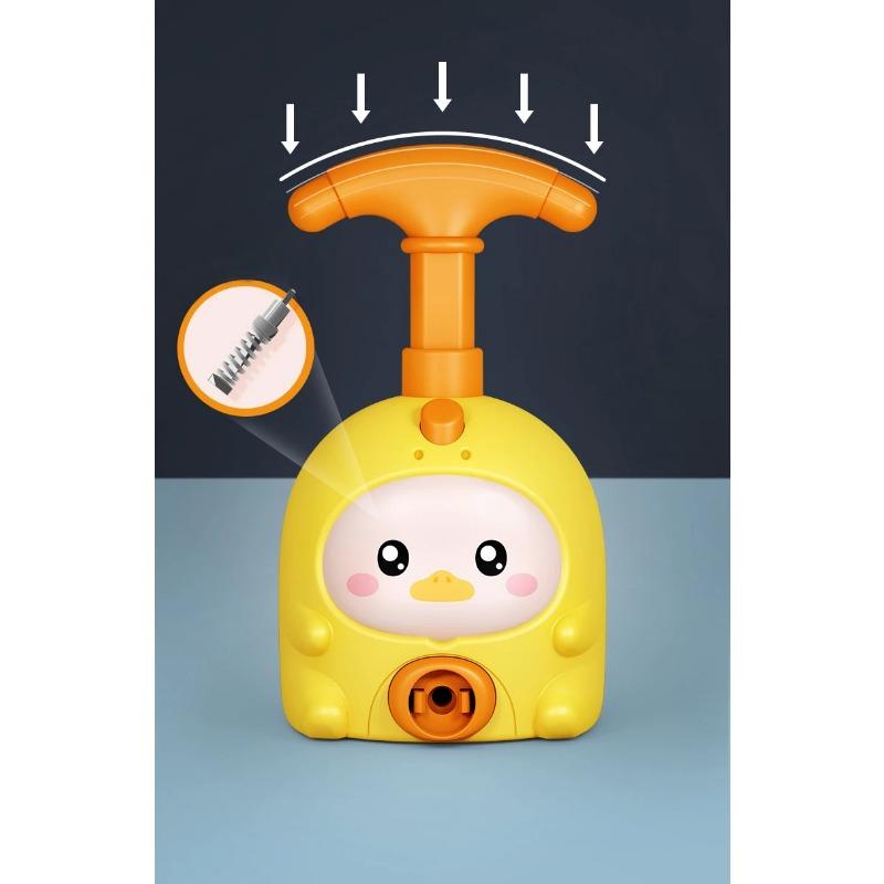 Balloon Power Launcher Car Cartoons Pump Car Early Educational Experiment Toy Inertial Tower Vehicle Kid Toys for Children Gift