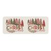Christmas Kitchen Anti-slip Mat Carpet Flannel Doormat One-piece Set