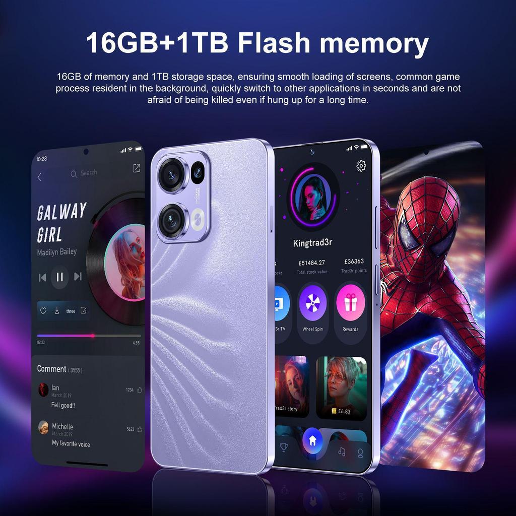Reon13Pro 5G Android Smartphone - Large Screen, 16GB RAM, 1TB Storage.