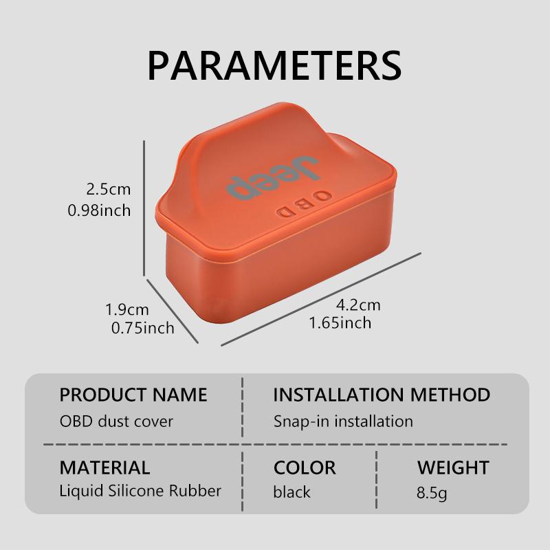 Silicone Car OBD Dust Cover OBD Diagnostic Interface Protective Cover For Jeep Grand Cherokee Wrangler JK Renegade Gladiator AMZ1