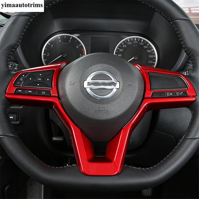 Steering Wheel Button Frame Decor Cover Trim For Nissan X-trail T32 Rogue 2017 -  Red / Carbon Fiber Accessories Interior