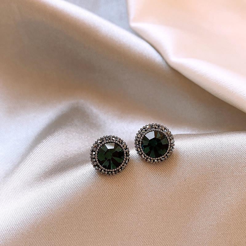 French Retro Zircon Pearl Earrings: Light Luxury 925 Silver Needle Jewelry
