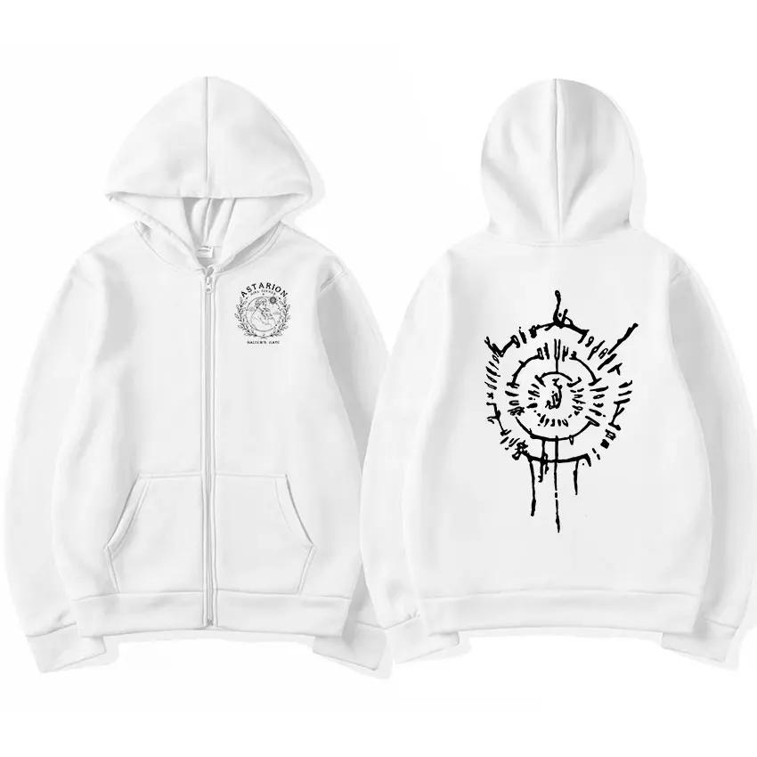 Astarion Print Zipper Hoodie Men Casual Fashion Oversized Zip Up Sweatshirt Unisex Coats Pullover Hoody Harajuku