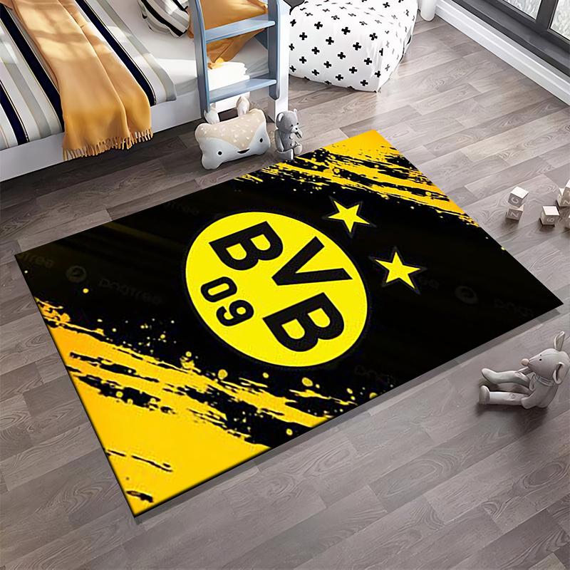 Tappeto a tema BVB 09 Giallo e Nero Tappeto antiscivolo adatto per divani del soggiorno e della camera da letto