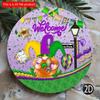 2d Flat 20*20cm, Carnival Welcome Sign, Rural Wooden Wall Art Belt Festival Decoration, Very Suitable for Bars, Cafes, restaurant, Home Decoration.