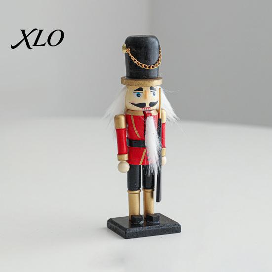 Festival Party Ornament Wooden Nutcracker Soldier Figurine, Handcrafted Solid Wood Christmas Tabletop Holiday Gift for Desk And Bookshelf Decor,