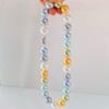 Vintage 16Mm Large Granular Color Blue Cyan Artificial Crystal Pearl Necklace Clavicle