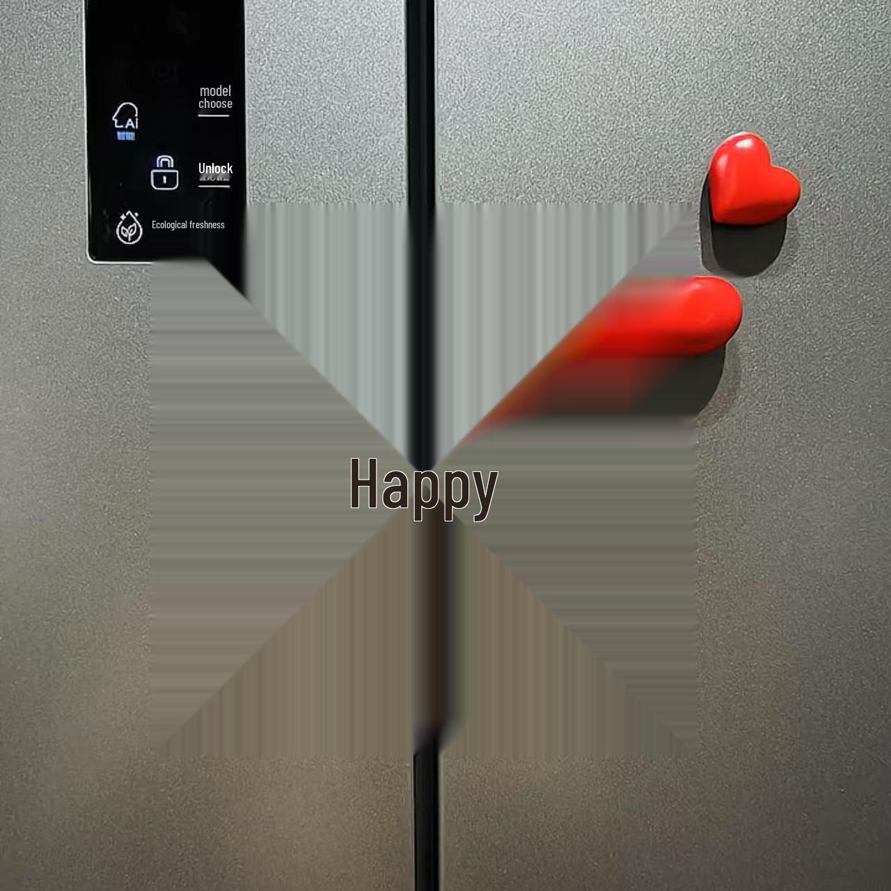 Магнит на холодильник Свадебный 3D Двойное счастье - Праздничная декоративная наклейка Set 4