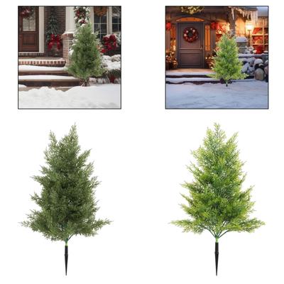 50cm Artificial Cypress Tree with Ground Spike Rustic Multipurpose for Outdoor Stylish Lightweight Accessories Realistic Look