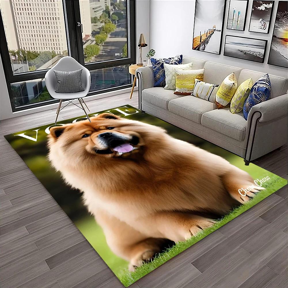 Cute Dog Samoye,Chihuahua,Koki Pomeranian Husky Cartoon Carpet Rug for Home Living Room Bedroom Sofa Doormat Decor,kid Non-slip
