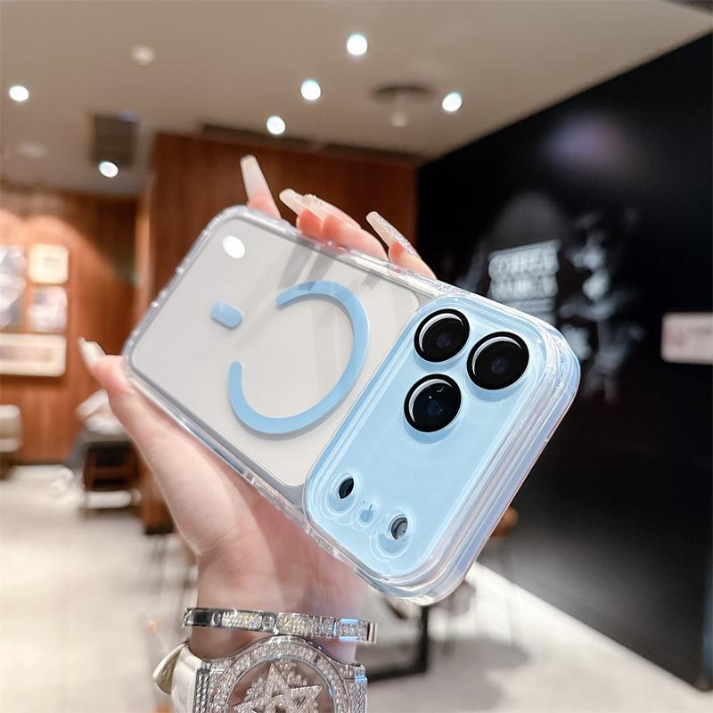 Camera Protector Transparent Phone Cases For iPhone 17 Pro Max Air 14 15 Plus 13 16 Pro For Magsafe Wireless Charging Back Cover