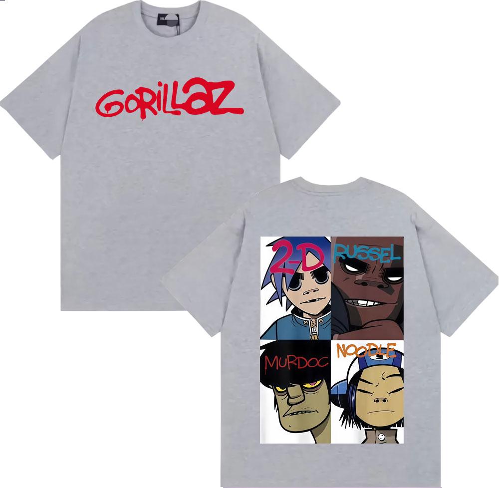 Gorillaz Band Face Arts Graphic Tshirts Unisex Women Clothing Retro Cartoon Short Sleeve T Shirts Fashion Casual Oversized Tshirt