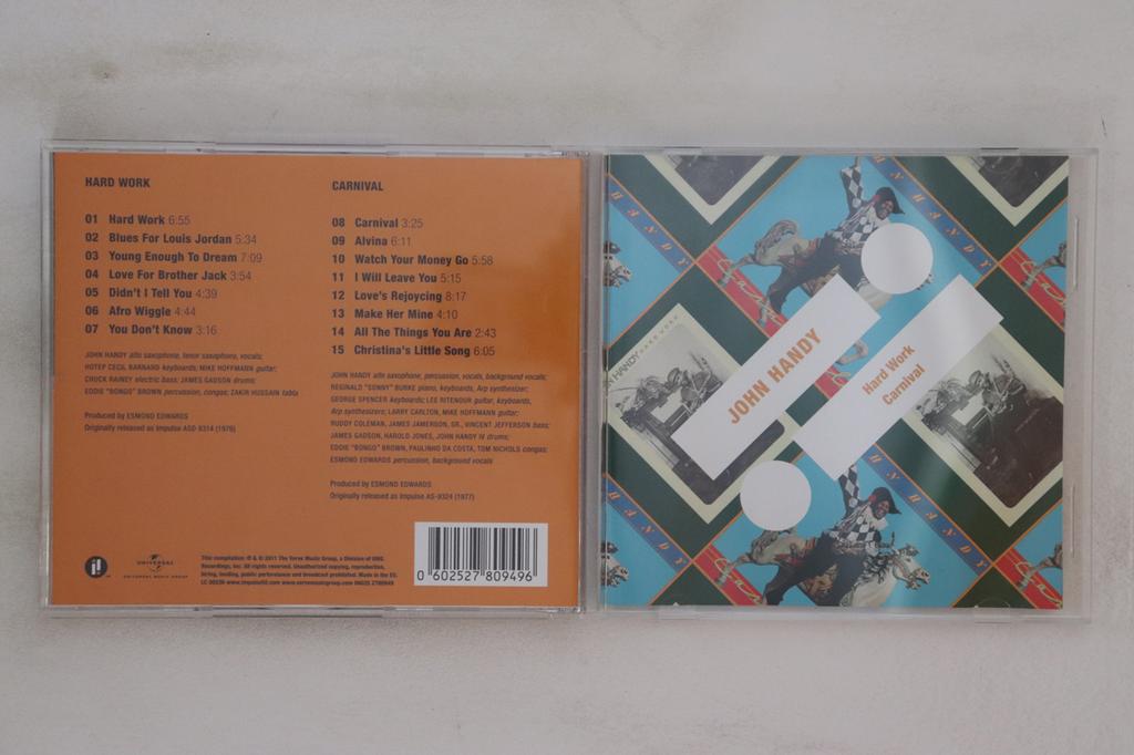 CD JOHN HANDY - Hard Work / Carnival 060252780949 IMPULSE! 2011 Europe Jazz Used