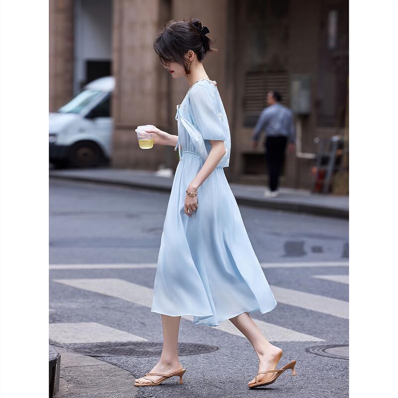 Women's New Chinese Style Two-Piece Embroidered Dress Set