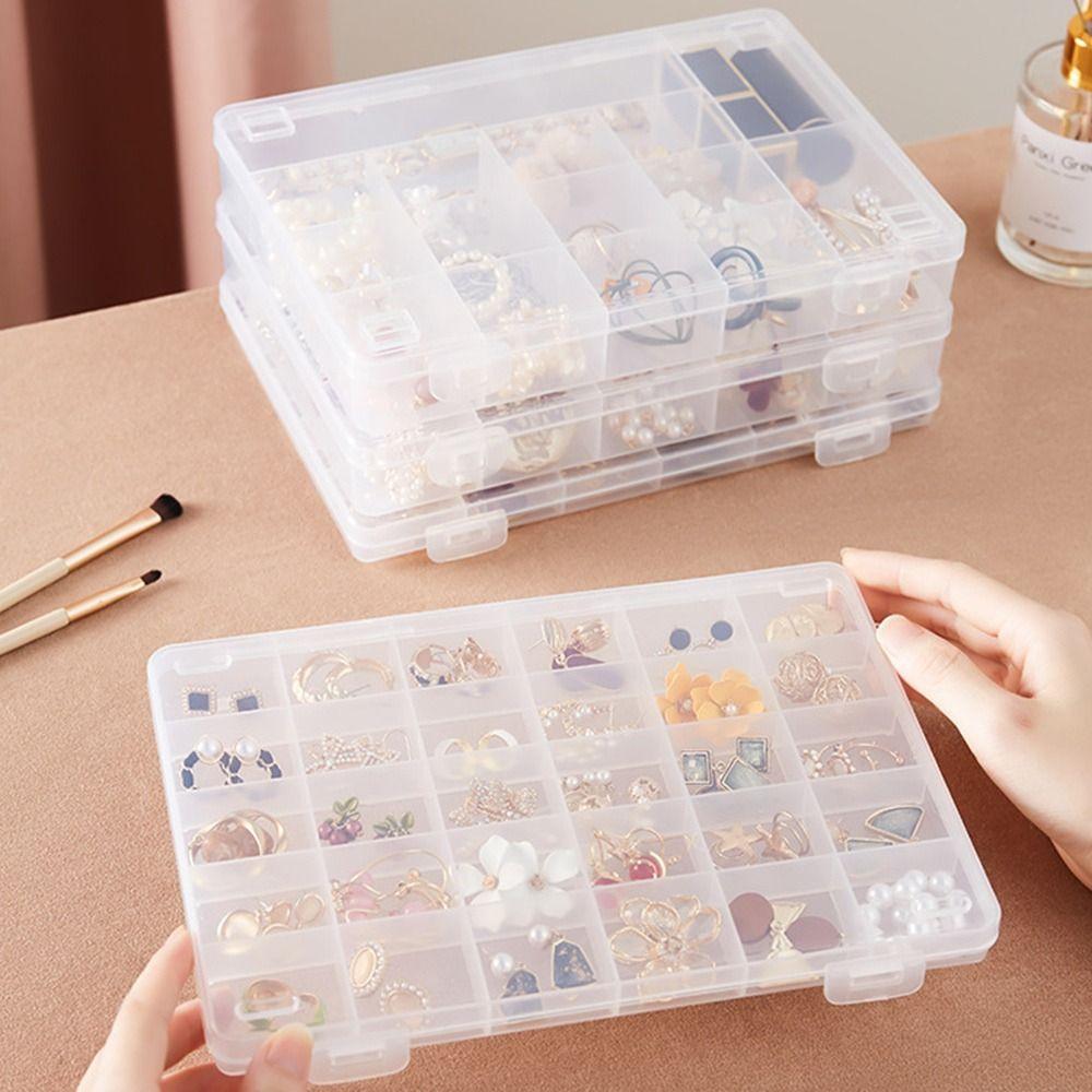 Large Capacity Jewelry Storage Box Clear Earrings Storage Containers Organizer Box Craft Jewelry