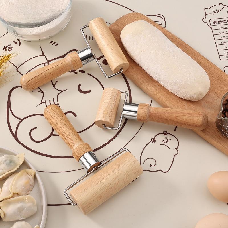 Lightweight Non Stick Wooden Rolling Pin and Pizza Bread Pastry Kitchen Baking Drum Tool, Essential for Home Kitchen Baking