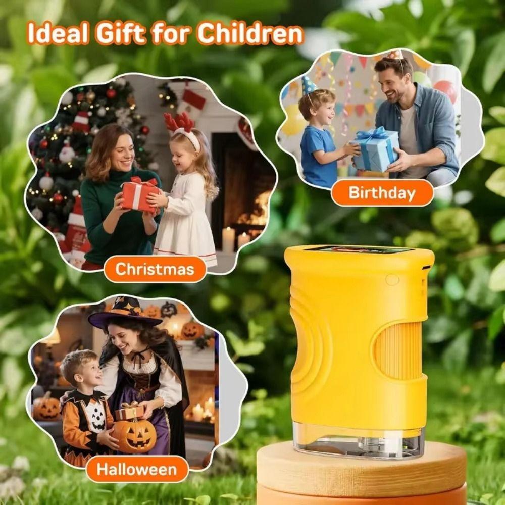 Portable Pocket Microscope 2 Inch IPS Screen Mini Microscope Handheld Magnifying Glass for Kids