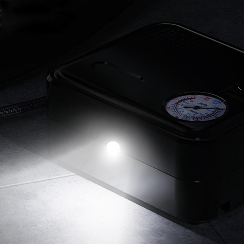 Tire Inflator Portable Air Compressor DC12V Tire Air Pump With Pointer Type Tire Pressure Gauge Emergency LED Light For Bicycle