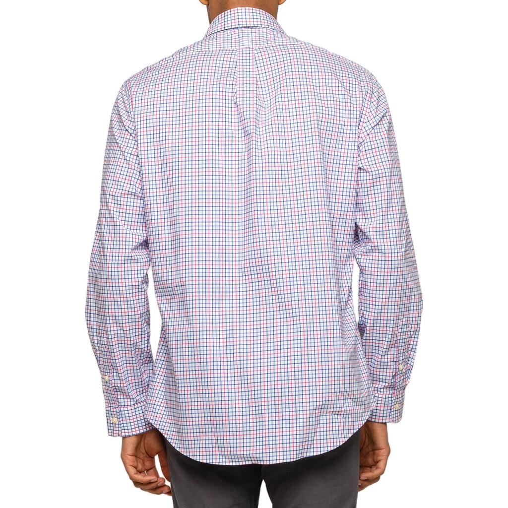 Polo Ralph Lauren Plaid Pony Logo Embroidered Poplin Long Sleeve Shirt Men shirts Blue Pink 710784272-001
