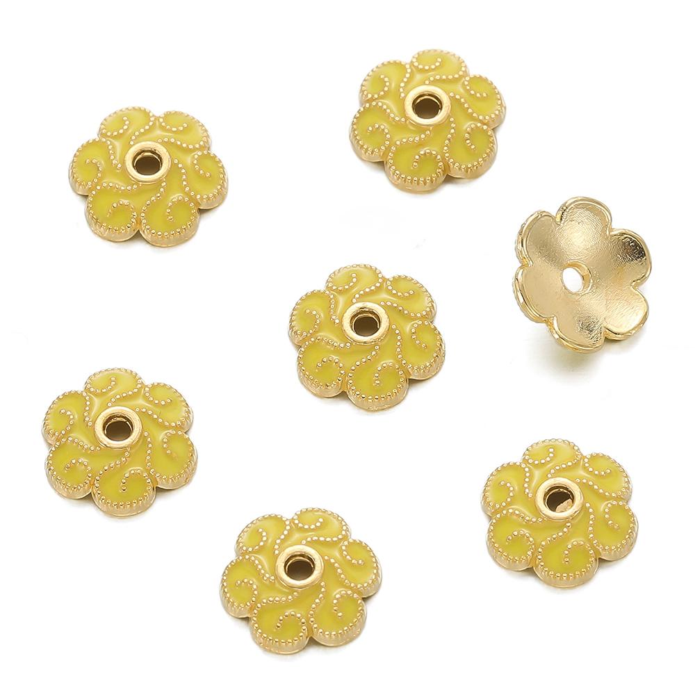 10pcs/lot Metal Loose Spacer Beads Flowers Caps For DIY End Spacer Charms Necklace Bracelets Earring Jewelry Making Craft