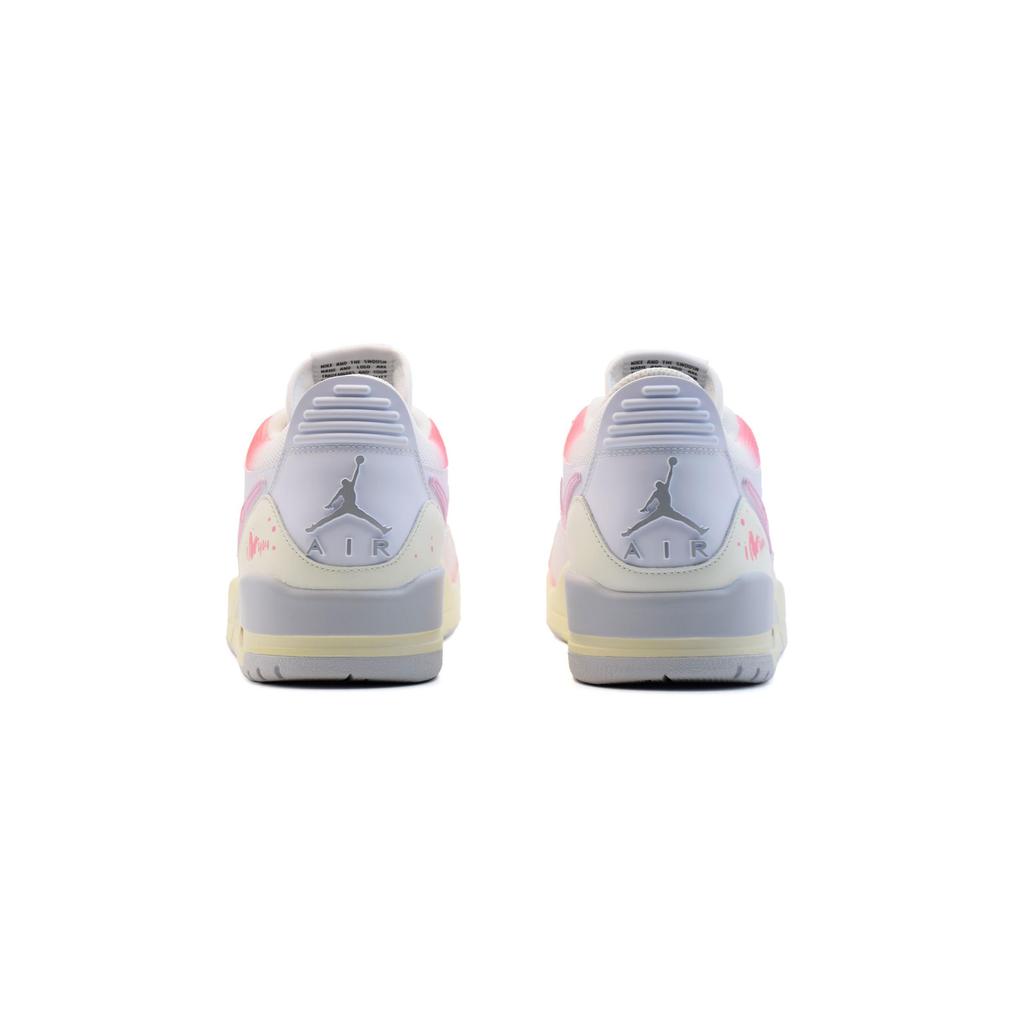 Jordan Legacy 312 101, Powder Love Letter Low Top Vintage Basketball Shoes Men's White Pink HJ9199-111(Team196-)