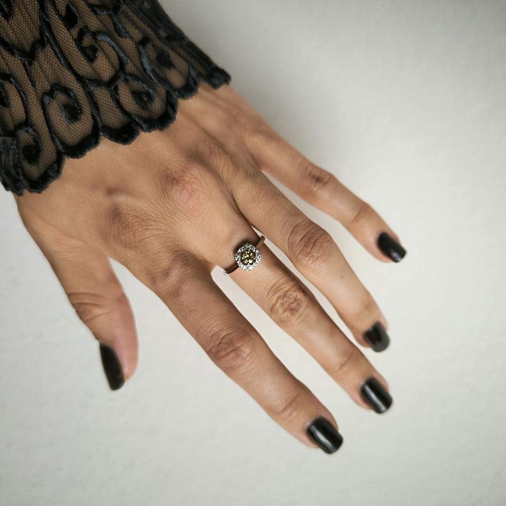 Серебряное кольцо с цитрином nano 0.308ct, вес изделия 2,09 гр (2190059)