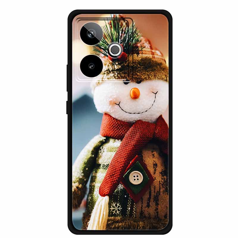 Christmas Cover For Realme GT7 GT 7 7T Case Black Silicone Cases for Realme GT 7T Cartoon Santa Claus Christmas Tree Back Cover