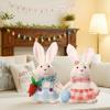 Plush Easter Decorative Rabbit Holding Carrot Easter Rabbit Doll  Festival Decoration